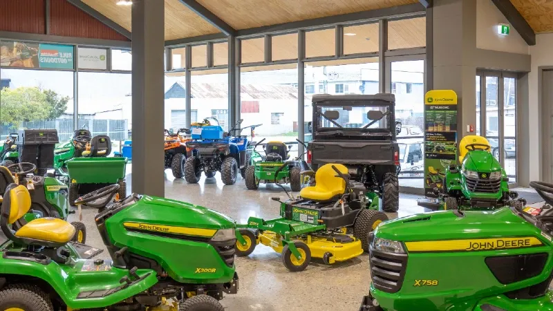 john-deere-showroom John Deere equipment at Ian Day Farm & Lifestyle Equipment in Alexandra